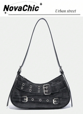 Vintage Block Decoration Women's Shoulder Bag